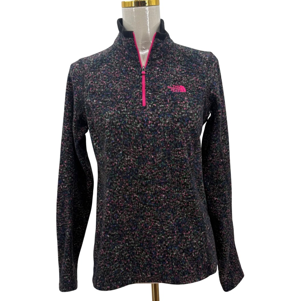 The North Face Quarter Zip Pullover Womens M Multi Color Good Speckled Fleece
